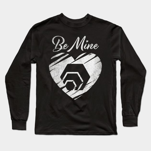 Valentine Be Mine HEX Coin To The Moon HEX Crypto Token Cryptocurrency Blockchain Wallet Birthday Gift For Men Women Kids Long Sleeve T-Shirt by Thingking About